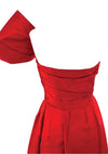 Vintage 1960s Ruby Red Silk Satin Designer Dress- New!