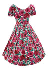 Late 1950s to Early 1960s Pink & Magenta Floral Dress- New!
