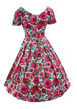 Late 1950s to Early 1960s Pink & Magenta Floral Dress- New!