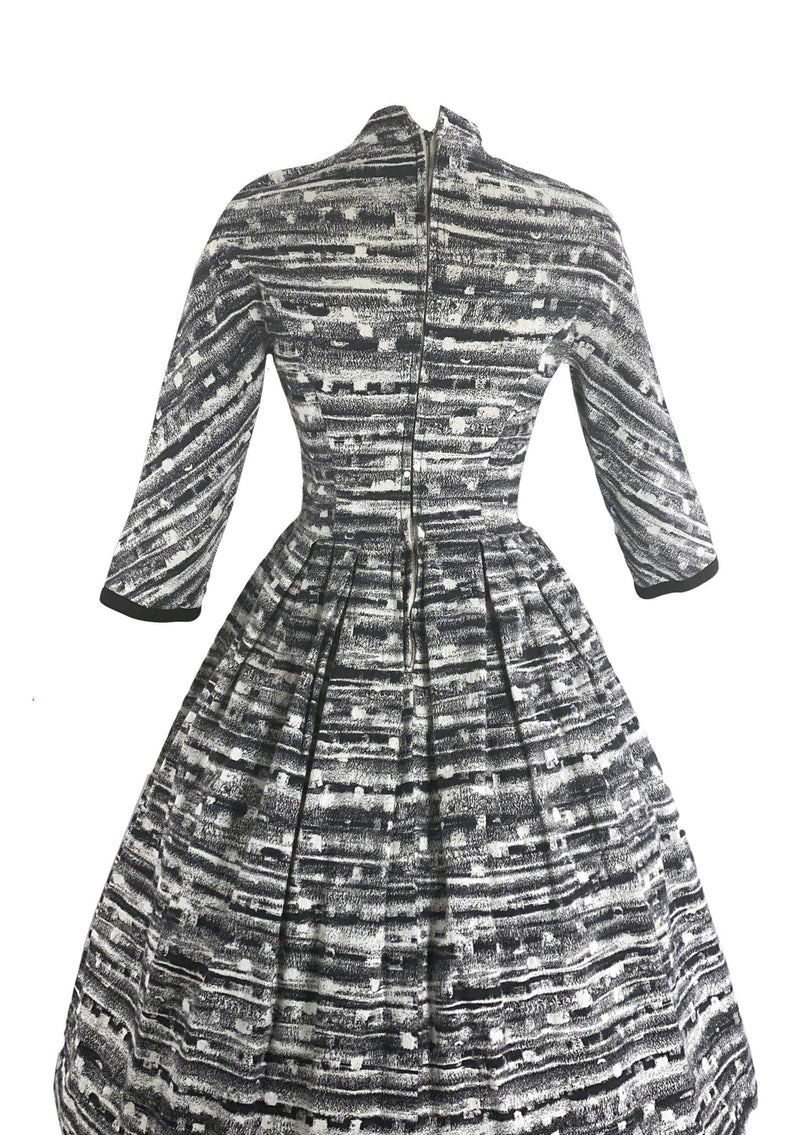 Vintage 1950s B&W New Look Cotton Dress- New!