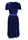 Vintage 1940s Royal Blue Crushed Velvet Dress- New! (ON HOLD)