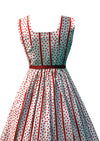 Charming 1950s Red & White Polka Dots Cotton Dress - New!