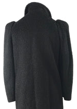 Vintage 1930s Black Wool Boucle Art Deco Coat- New!