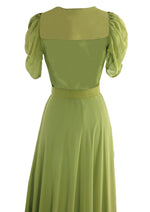 Stunning 1930s Crepe Chiffon Party Maxi Dress - New!