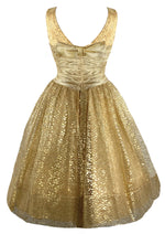 Vintage 1950s Gold Lace Dress with Lamé - New! (SOLD)