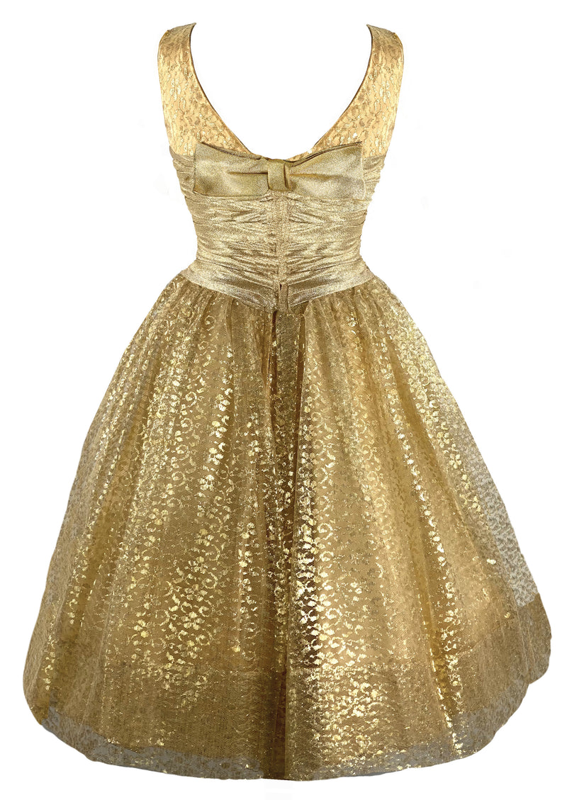 Vintage 1950s Gold Lace Dress with Lamé - New! (SOLD)