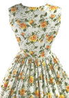 Vintage 1950s Golden Roses Pique Dress  - New!