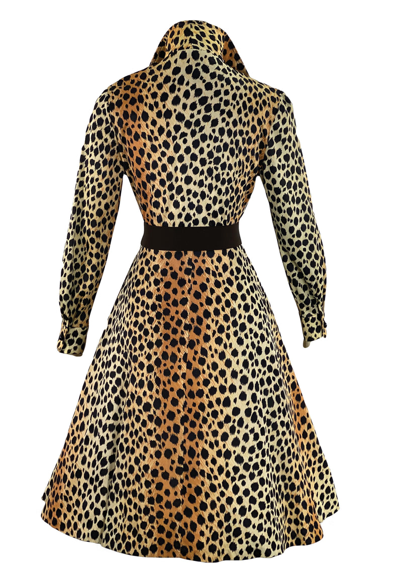 Vintage 1970s Cheetah Print Dress- New!