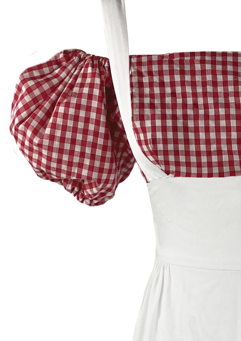 Late 1950s to Early 1960s Red & White Wiggle Dress - NEW!