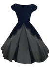 Vintage 1950s Beaded Black Velvet and Taffeta Cocktail Dress - New!