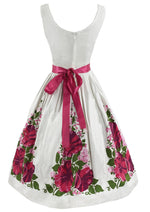 Beautiful 1950s Hibiscus Border Print Dress- NEW!