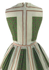 1950s Paisley Colour Block Cotton Designer Dress - New!