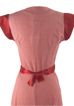 Cute 1940s Red & White Gingham Cotton Dress  - New!