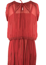 Vintage 1920s Red Beaded Chiffon Party Dress - New! (ON HOLD)