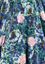 Late 1950s Painterly Floral Polished Cotton Dress - NEW!