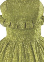 Early 1960s Chartreuse Lace Party Dress - NEW!