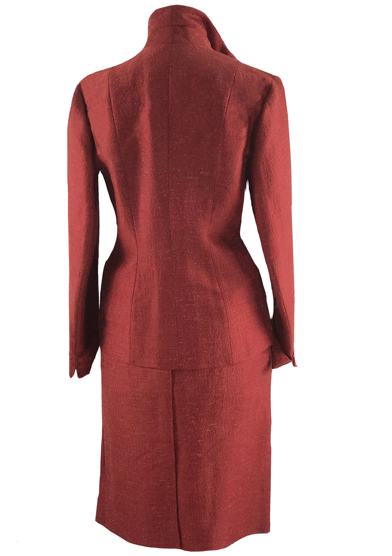 1950s Designer Lilli Ann Cranberry Red Silk Suit- New!