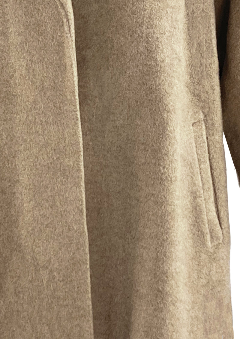 Vintage Late 1950s Oatmeal Wool Clutch Coat - NEW!