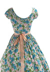 Vintage 1950s Jerry Gilden Carnations Dress- New!