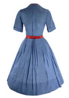 Early 1960s Blue Chambray Cotton Shirtfront Dress- New! (ON HOLD)