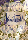 Glorious 1950s Blue Rose Print Cotton Dress - New!