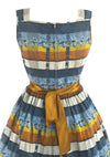 Vintage 1950s Striped Floral Cotton Dress- New!