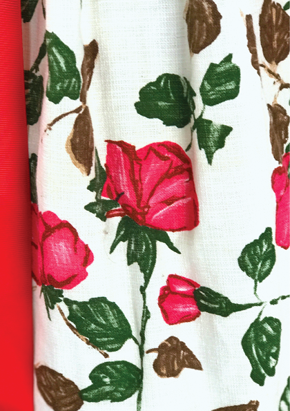1950's Magenta Briar Roses Pique Cotton Dress - New! (ON HOLD)