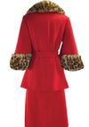 1960s Lilli Ann Red Cape Suit with Fur Trim- New!