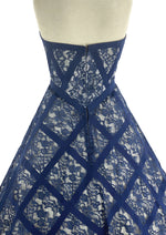 Stunning 1950s Blue Lace Cocktail Dress - New! (RESERVED)