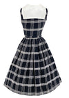 Late 1950s Early 1960s Black & White Plaid Dress- New!