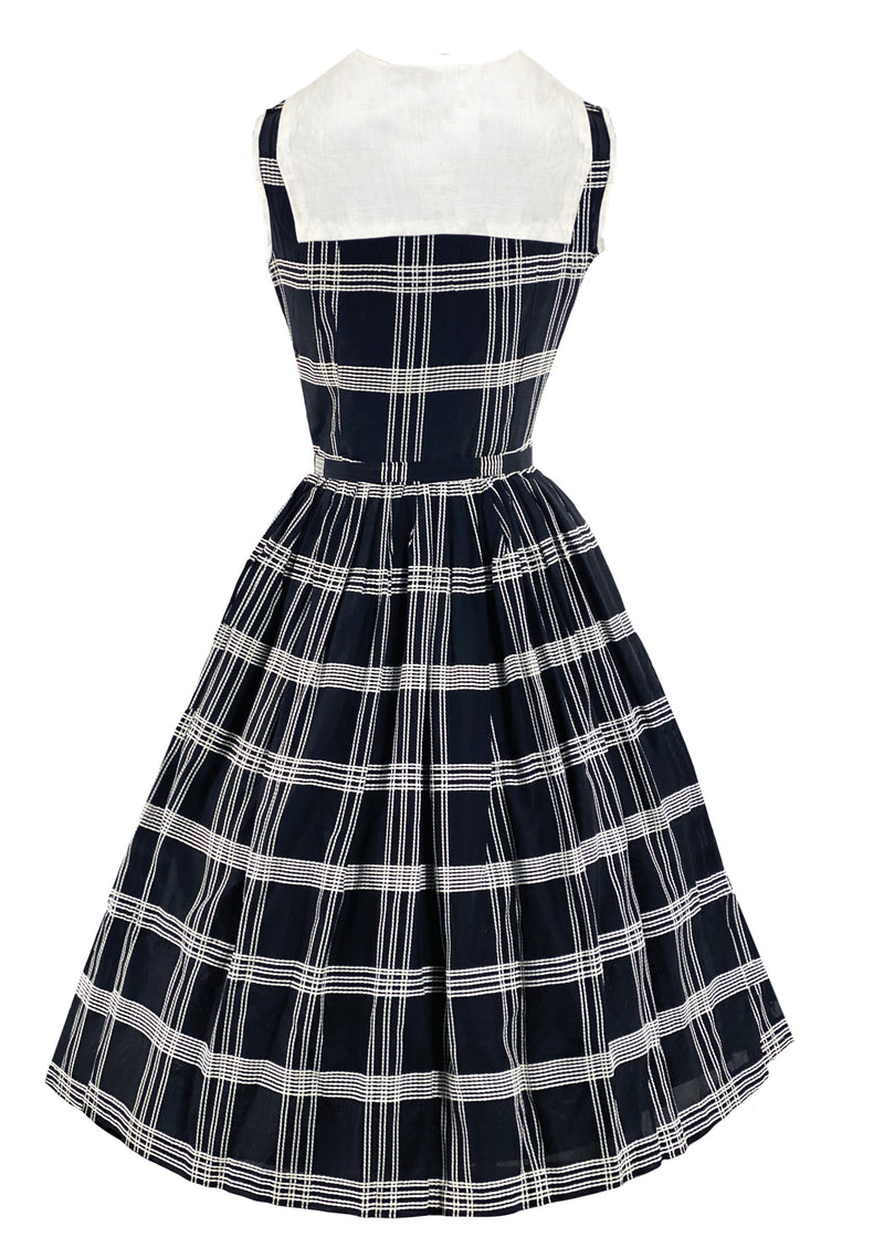 Late 1950s Early 1960s Black & White Plaid Dress- New! Coutura Vintage Late 1950s Early 1960s Black & White Plaid Dress- New! Coutura Vintage