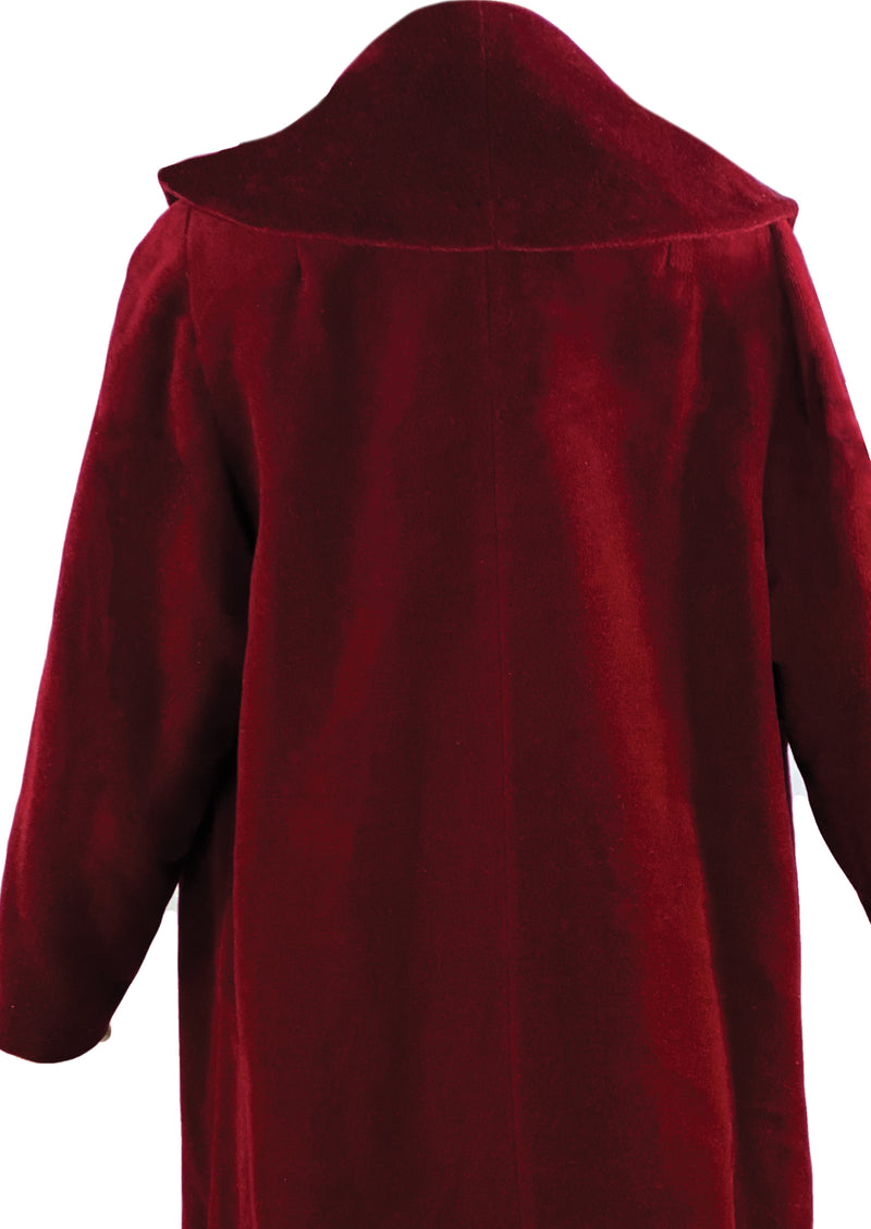 Vintage Late 1950s to Early 1960s Burgundy Coat - NEW!