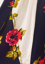 Vintage Early 1960s Crimson Roses Silk Dress- NEW!