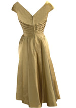 Stunning 1950s Liquid Gold Satin Party Dress- New!