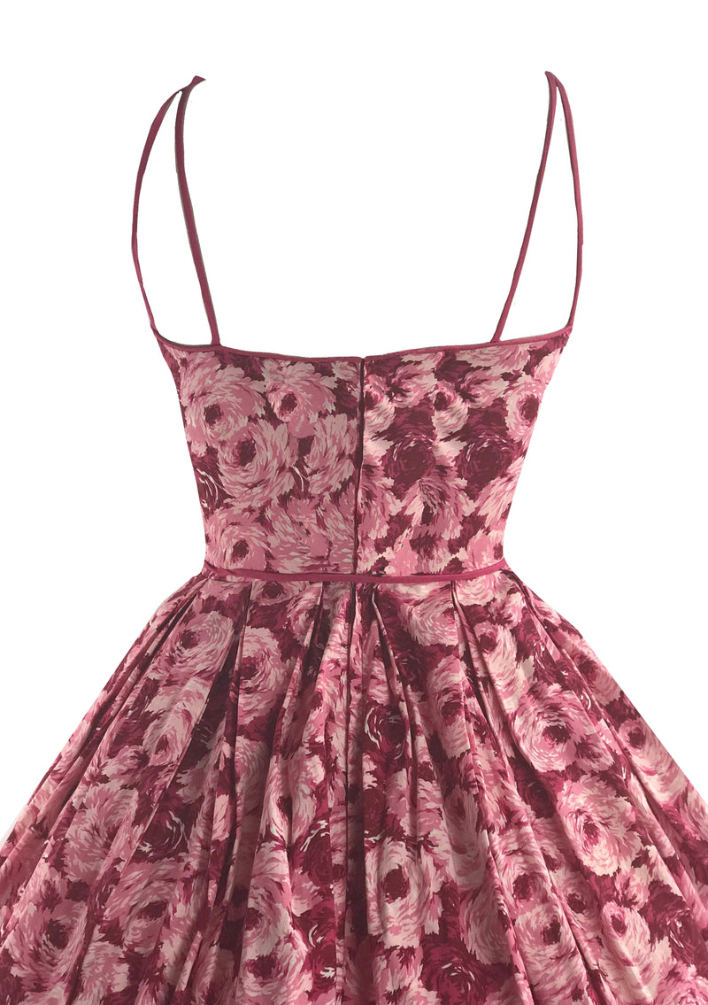 Sensational 1950s Pink Roses Cotton Sundress- New! (ON HOLD)