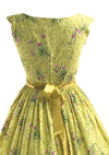 1950s Pink Rosebuds on Golden Yellow Cotton Dress- New! (ON HOLD)