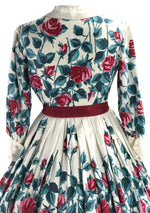 Vintage 1950s Long Stem Roses Cotton Dress- New!