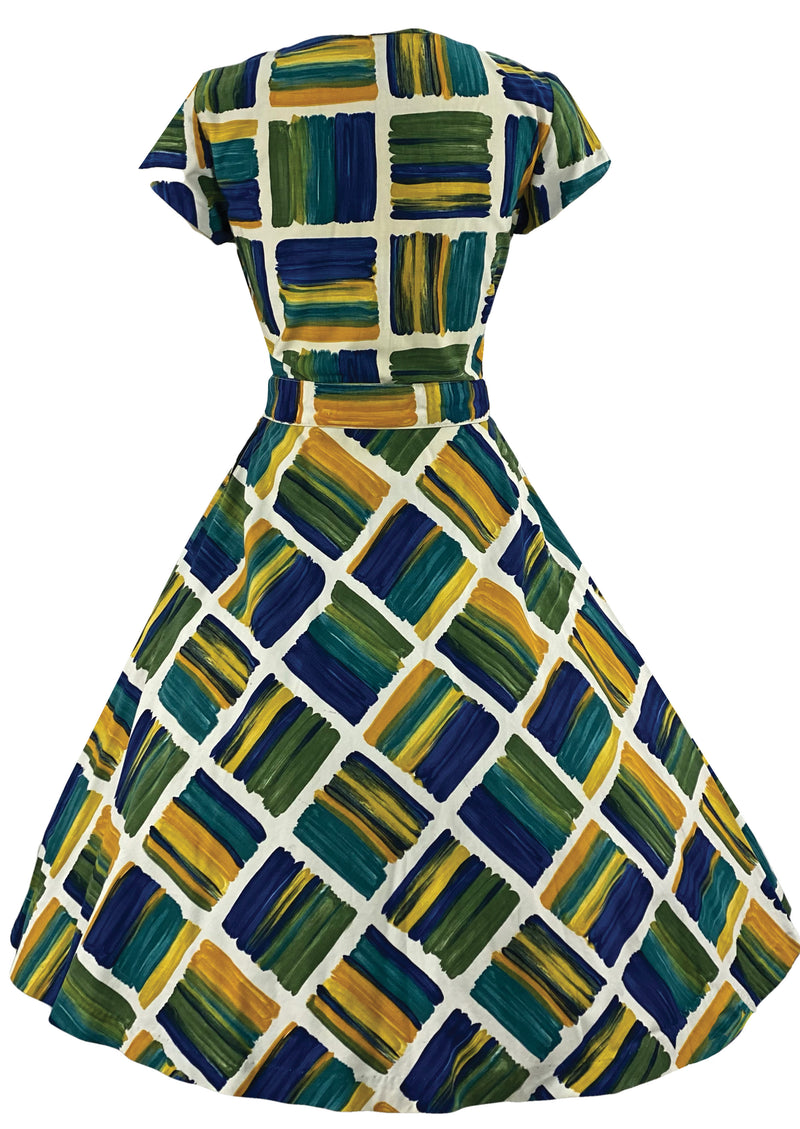 Late 1950s Early 1960s Paint Splatters Cotton Dress  - NEW!