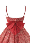 Vintage 1950s Red & White Flocked Party Dress - New!