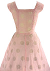 Vintage 1950s Shell Pink Medallion Dress- New!