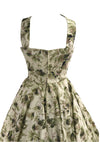 Vintage 1950s Cross-Over Neckline Floral Dress - New!