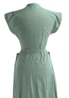 Late 1940s Early 1950s Green & Ivory Stripe Dress- New! (ON HOLD)