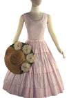 1950s Pink and White Candy Stripe Cotton Dress- New!