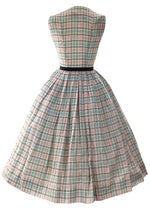 Late 1950s Early 1960s Pink & Blue Plaid Dress - New!