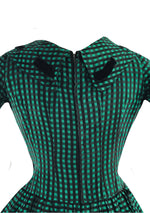 Vintage 1950s Black and Green Check Dress- New!