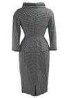 1950s Lilli Ann Designer Navy & White Houndstooth Suit - New!