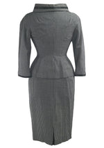 1950s Lilli Ann Designer Navy & White Houndstooth Suit - New!