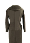 Sophisticated 1950s Mocha Gaberdine Wool Suit- New!
