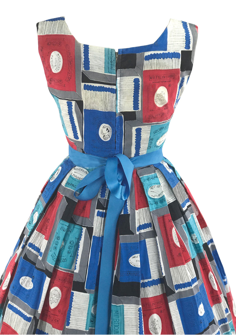 Late 1950s Matchbox Novelty Print Dress - New!