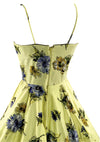 1950s Daffodil Yellow Floral Cotton Dress Ensemble - New!